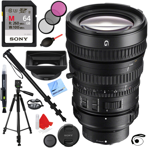 Sony 28-135mm FE PZ F4 G OSS Full-frame E-mount Zoom Lens (SELP28135G) + 64GB Kit
