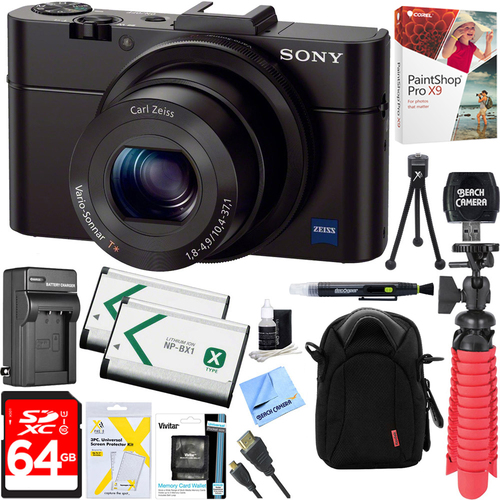 Sony Cybershot RX100 II 20.2MP Digital Camera + 64GB Dual Battery Accessory Kit