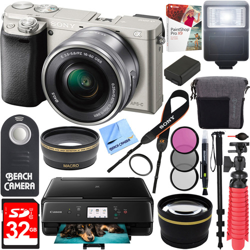 Sony Alpha a6000 24.3MP Silver Camera w/ 16-50mm Interchangeable  Zoom Lens Kit