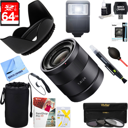 Sony Carl Zeiss 24mm f/1.8 E-Mount Lens + 64GB Ultimate Kit