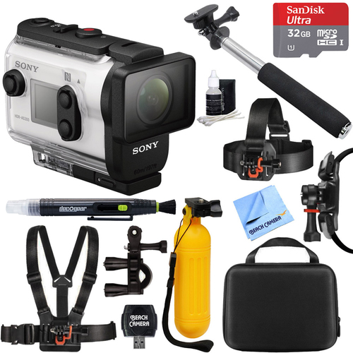 Sony HDR-AS300R HD WiFi GPS Action Camera SteadyShot Live Remote Kit + 32GB Mount Kit