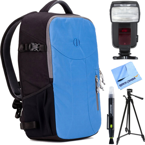 Tamrac Nagano 16L Camera Backpack (River Blue) with Flash Bundle for Canon