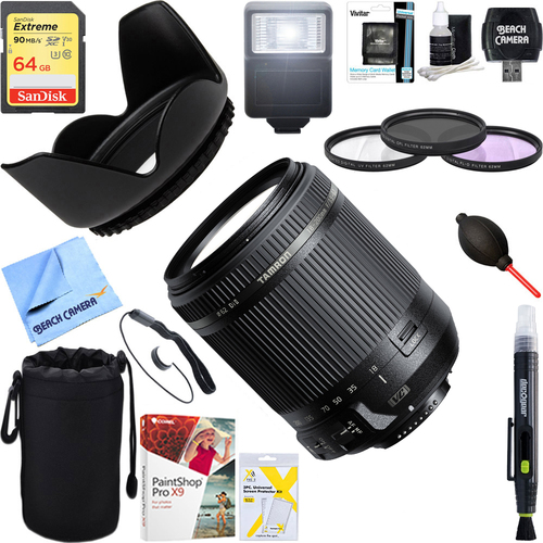Tamron 18-200mm Di II VC All-In-One Zoom Lens for Nikon Mount+64GB Ultimate Kit