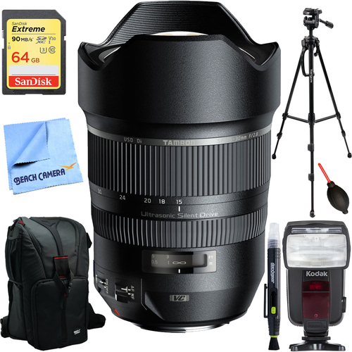 Tamron A012 SP 15-30mm f/2.8 Di VC USD Wide Angle Lens for Nikon F 64GB Memory Bundle