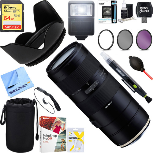 Tamron 70-210mm F/4 Di VC USD Telephoto Zoom Lens for Canon + 64GB Ultimate Kit