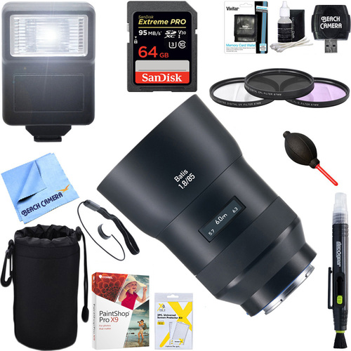 Zeiss Batis 85mm f/1.8 Lens for Sony E Mount + 64GB Ultimate Kit