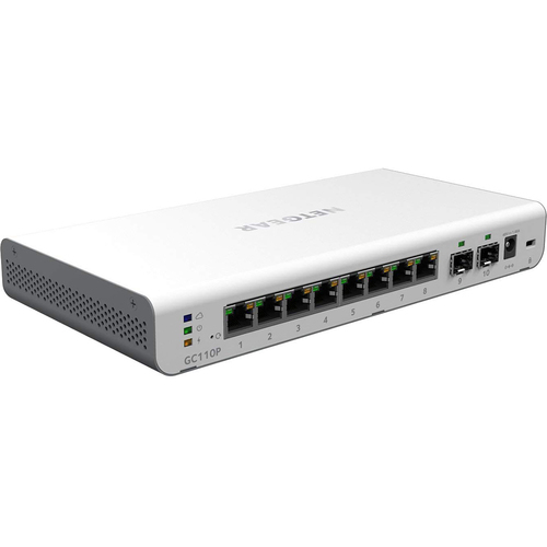 Netgear 8 Port Gigabit Ethernet 62W PoE L2+ Smart Switch - GC110P-100NAS
