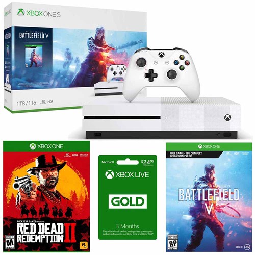 Microsoft Xbox One S 1 TB Battlefield V Bundle with Red Dead Redemption 2 and More        