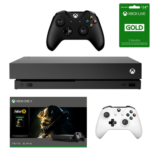 Microsoft Xbox One X 1 TB Fallout 76 Bundle w/ 3 Month Live Gold & Extra Controller Bundle