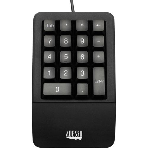 Adesso Antimicrobial Waterproof Numeric Keypad with Wrist Rest Support - AKB-618UB
