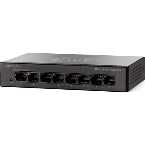 Cisco Linksys 110 Series 8 Port Unmanaged PoE Compliant Network Switch - SG110D-08HP-NA