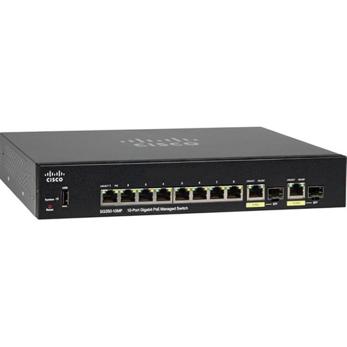 Cisco Linksys 10 Port Gigabit Managed Switch - SG350-10MP-K9-NA