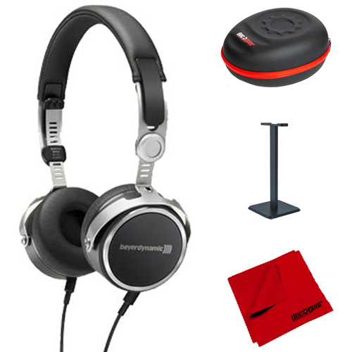 BeyerDynamic Aventho Wired Audiophile On-Ear Headphones (Black) w/ Accessories Bundle
