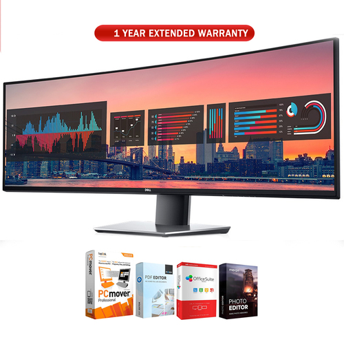 Dell UltraSharp 49` QHD 5120x1440 32:9 Curved Monitor + Extended Warranty Bundle