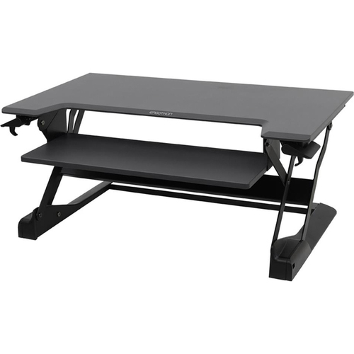 Ergotron WorkFit TL Sit Stand Desktop Workstation in Black with Grey Surface - 33-406-085