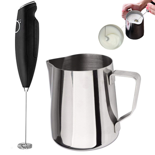 Deco Gear Handheld Electric Foam Maker with Stainless Steel Milk Frothing Pitcher