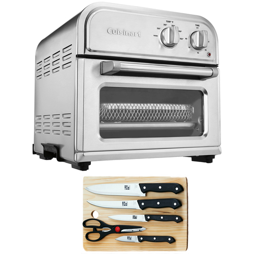 Cuisinart High-Efficiency AirFryer Silver + 5-Piece Knife Set with Cutting Board