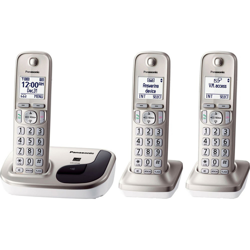 Panasonic KX-TGD213N - DECT 6.0 3-Handset Landline Telephone - Open Box