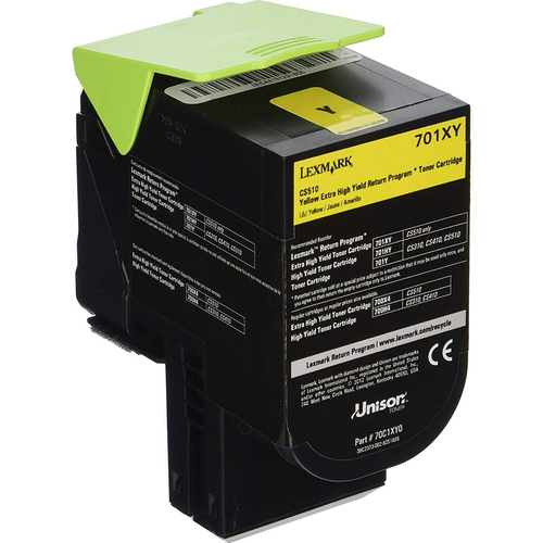 Lexmark 701XY Yellow Extra High Yield Return Program Toner Cartridge - 70C1XY0