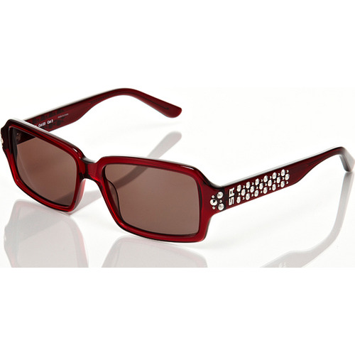 Sonia Rykiel Red Frame with Brown Lens and Studded Detail Sunglasses