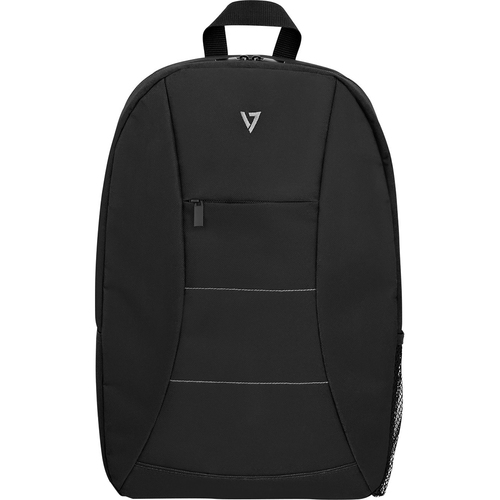 V7 ESSENTIAL LAPTOP BACKPACK BLACK POLYESTER PADDED ZIPPERED F/ 15.6IN