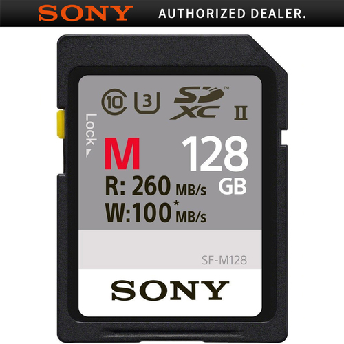 Sony Memory Card 128GB Max R260MB/s SF-M128/T CL10 U3 W100MB/s UHS-II SD 