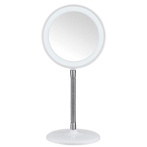 Conair Round Single-Sided Flex LED Mirror Chrome White with 3x Magnification