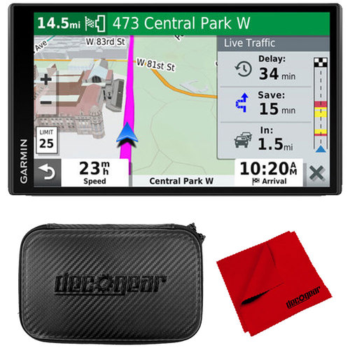 Garmin DriveSmart 65 & Traffic 6.95` Display GPS Navigator with 7` EVA Case Bundle