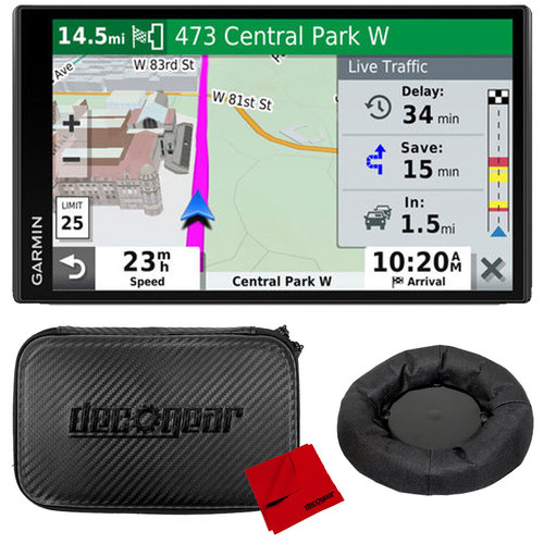 Garmin DriveSmart 65 & Traffic 6.95` Display GPS Navigator with Case and Mount Bundle
