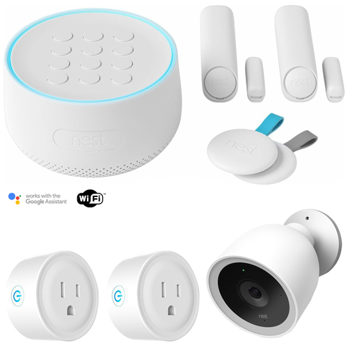 Google Nest Secure Alarm System Starter Pack (H1500ES) w/ Security Camera Bundle