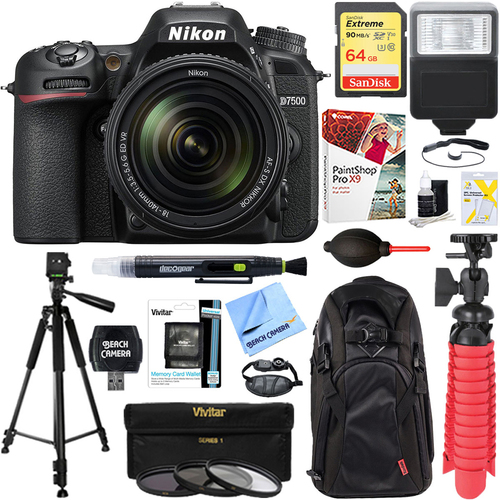 Nikon D7500 20.9MP Digital SLR Camera + AF-S 18-140mm ED VR Lens Deluxe Accessory Kit