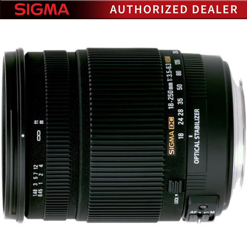 Sigma 18-250mm F3.5-6.3 DC OS HSM Lens for Canon EOS Macro with Optical