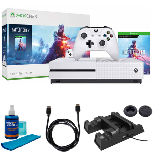 Microsoft Xbox One S 1 TB - Battlefield V (234-00679) + Accessories Bundle