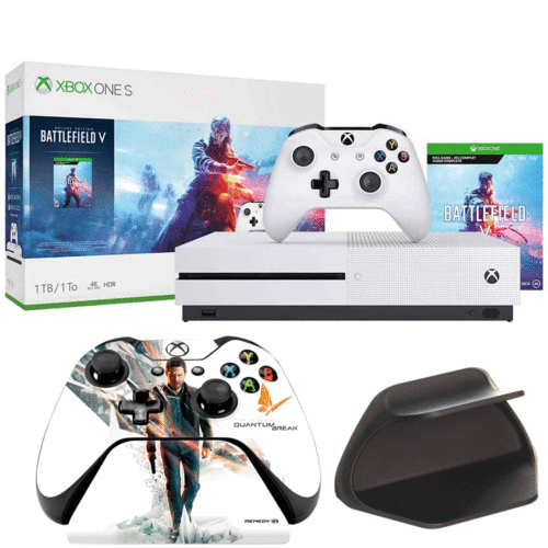 Microsoft Xbox One S 1 TB Battlefield V Bundle with Quantum Break Controller Stand