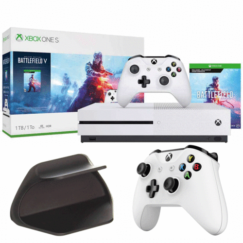 Microsoft Xbox One S 1 TB Battlefield V Bundle w/ Wireless Controller + Controller Stand