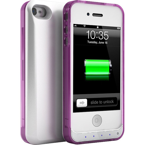 uNu DX-Lite Protective Battery Case for iPhone 4 & iPhone 4S (White Crystal Magenta)
