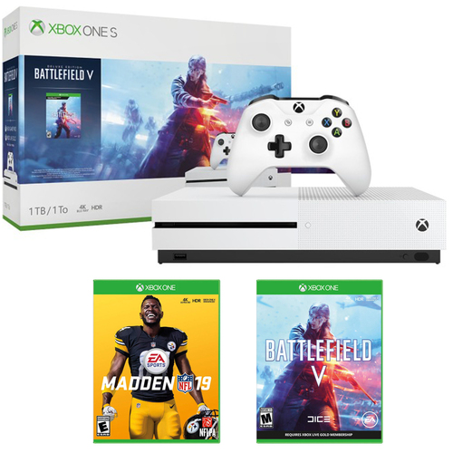 Microsoft Xbox One S 1 TB Battlefield V Edition with Madden NFL 19 Bundle 