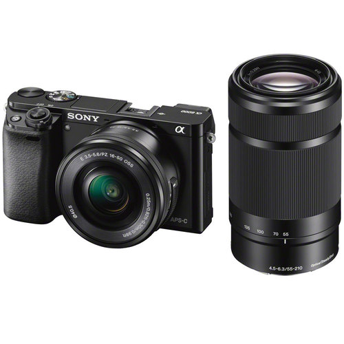Sony Alpha a6000 Camera w/ 16-50mm, 55-210mm Lenses (Open Box) 1 Year Sony Warranty