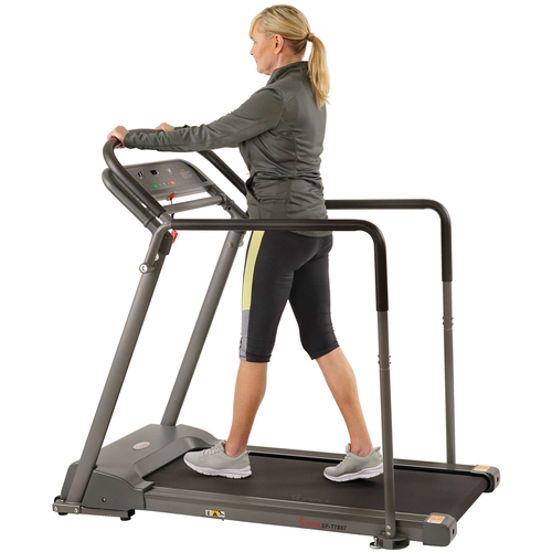 Sunny Health and Fitness Recovery Walking Treadmill w/ Low Profile Deck and Multi-Grip Handrails SF-T7857