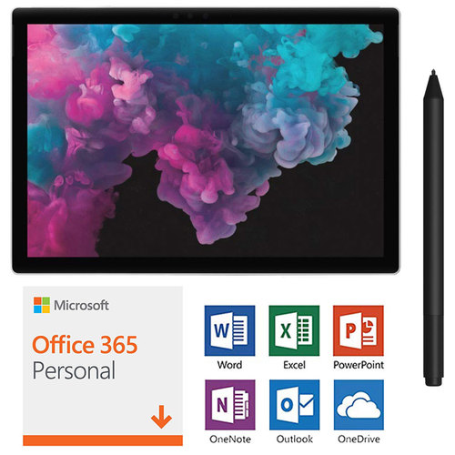 Microsoft Surface Pro 6 KJT-00001 12.3` Intel i5 256GB SSD Convertible Laptop Pen Bundle