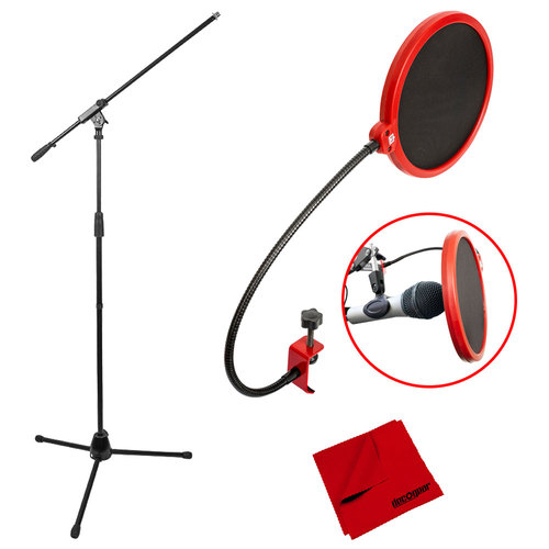 Deco Mount Pro Tripod Microphone Stand with Boom Arm and Pop Filter Bundle