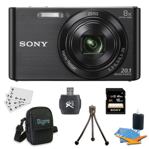 Sony DSC-W830 Cyber-shot Black Digital Camera 16GB Bundle