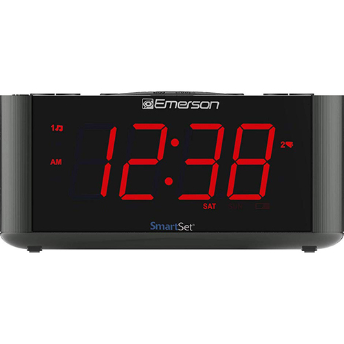 Emerson SmartSet Alarm Clock Black Gry
