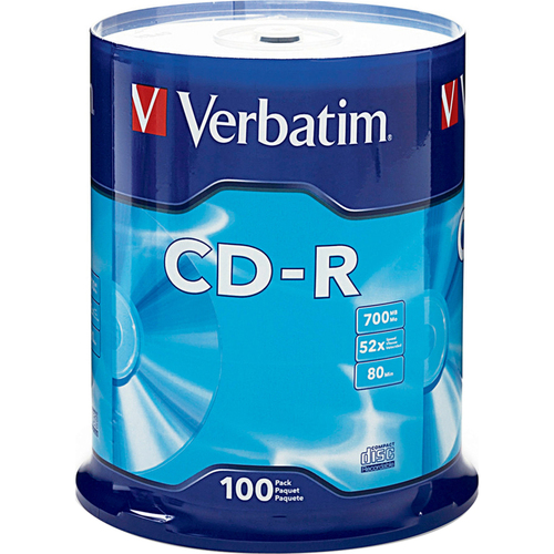 Verbatim CD R 80MIN 700MB 52X to 100PK
