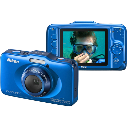 Nikon COOLPIX S31 10.1MP Waterproof Digital Camera w/ 720p HD Video (Blue) Refurbished