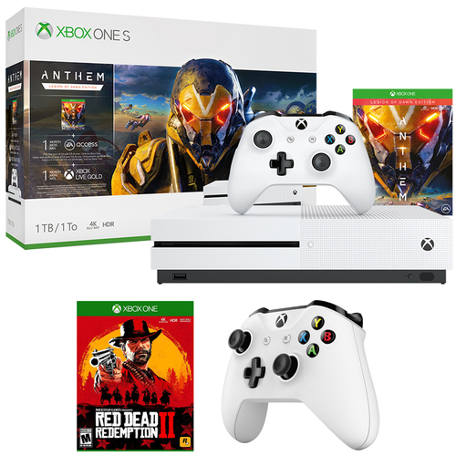 Microsoft Xbox One S 1TB Console w/ Anthem Legion of Dawn + Red Dead Redemption 2 Bundle