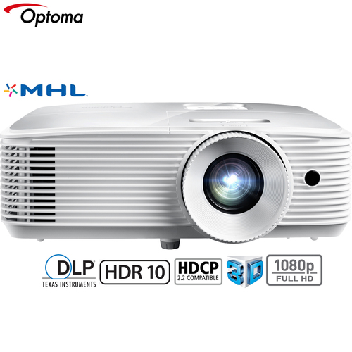 Optoma 3400 Lumens 1080p Home Theater Projector White (HD27HDR) - Certified Refurbished