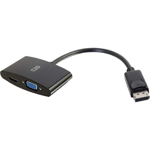 C2G 8` DisplayPort Male to HDMI or VGA Female Adapter Converter in Black - 28273