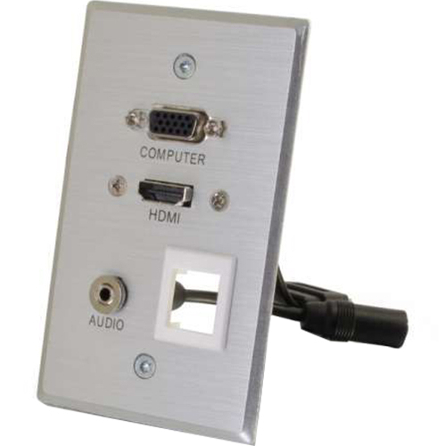 C2G 3.5mm Audio Pass Through Single Gang Wall Plate with One Keystone - 39705