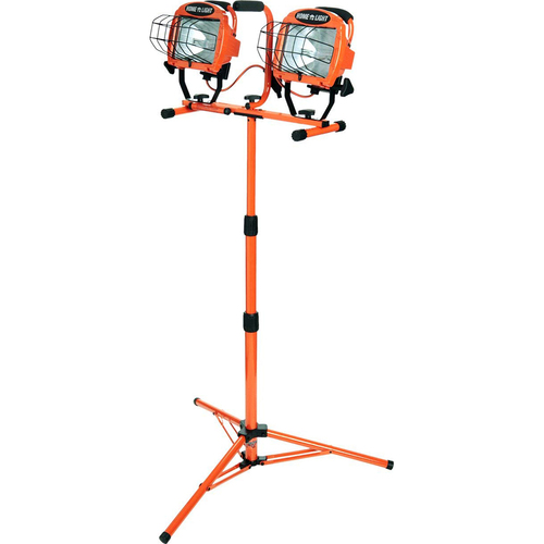 Coleman Cable 1000W Twin-Head Adjustable Work Light with Telescoping Tripod Stand - L14SLED